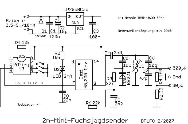 Schaltung 2m Minifuchs